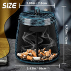 Ashtray for Cigarettes Outdoor, Outdoor Ashtray with Lid for Cigarette, Metal Odorless Windproof Smokeless AshTray for Patio Home Office Tabletop Balcony