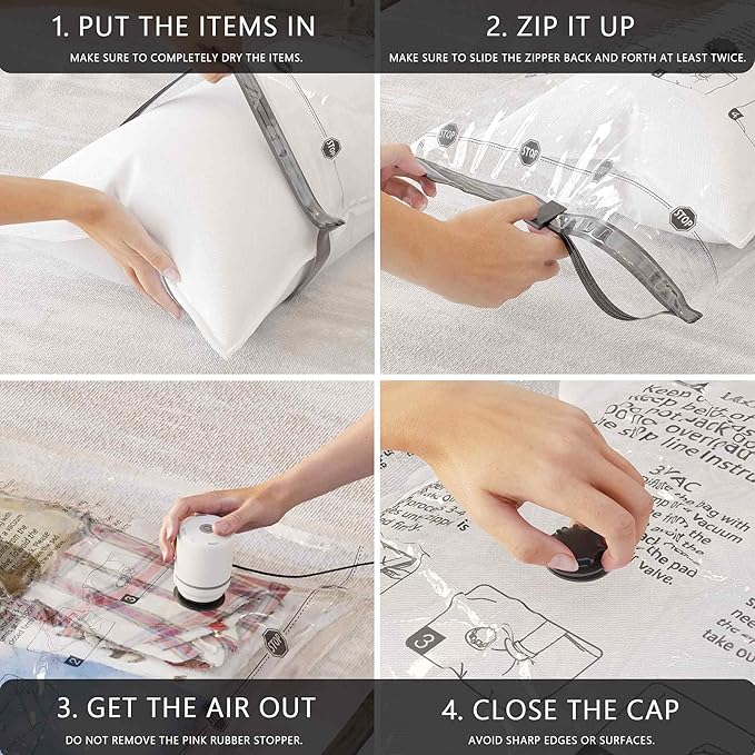 Travel Vacuum Storage Bags with Electric Pump, Space Saver Seal Compression Packing Bags for Clothing Bedding Comforters Blankets Pillows Clothes, 28 Combo