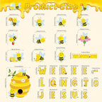 HIQINLUG Bee Bulletin Board Decorations Set, Summer Bee Jesus Religious Bulletin Board Decorations Christian Cutout for Classroom Back to School Library Home Window Wall Birthday Decor