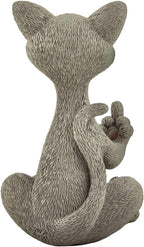 Catitude Whimsical Cat Raising Middle Finger Figurine - Hilarious Get Ready for Laughs - Stress Relief - Gifts for Cat Lovers,