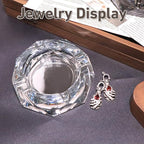 Coomin Crystal Glass Ashtray, Sparkly Cigar Cigarettes Ash Tray, Ashtrays for Smokers Indoor Office Home Desktop Tabletop, Gifts for Men, Silver