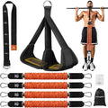 Pull Up Assistance Bands with Foot Support Pedal - Upgraded Heavy Duty Resistance Bands Adjustable Weight/Height with 80Lbs Bands&Measured Strap for Strength Training Home Gym