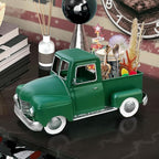 Farmhouse Green Truck Decor, Metal Pickup Trucks Planter, Vintage Old Truck Desktop Storage Car Model for Home Indoor and Outdoor Table Center Decor