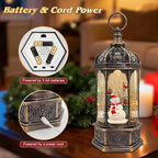 Large Snowman Snow Globe, Cardinal Christmas Tree, Lighted Snow Globes Lantern, Musical&LED Lights, 8 Classic Songs, 6-Hour Timer, Xmas Gifts and Holiday Decoration