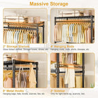 P4 Plus Rolling Clothes Rack Heavy Duty, Clothing Racks for Hanging Clothes, Free Standing Garment Racks with Wheels, Portable Closet Rack 45''W × 20.5''D × 80.5''H, Max Load 570 Lbs, Black