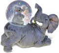 COTA Global Elephant Snow Globe Decor - Elegant Pink Sparkle Glitter Inside, Elephant Figurine, Collectible Ornament for Birthday, Christmas - 45 mm