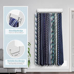 Tie Rack Belt Hanger Wall Mounted, Lomrsiul Non Slip 180 Degree Rotating Tie Organizer for Men Closet with 18 Hooks Closet Organizers and Storage for Tie Belt Necklace Purse Scarf Bag White 1 Pack
