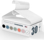 Neaties Heavy Duty Clothes Hangers 30 Pack – Made in the USA – 8lb Capacity Plastic Hangers for Adult Clothing – Durable for Pants, Coats, Jackets, or Jeans – White