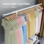 HOKEEPER Clothes Rack Collapsible Clothing Garment Rack Capacity 525LBS Clothing Racks on Wheels Heavy Duty Rolling Clothes Rack for Hanging Clothes for bedroom, Commercial, White 22"D x 75"W x 71"H