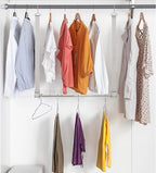 STORAGE MANIAC Hanging Closet Rod, Adjustable Width and Height Closet Hanging Organizer, Space-Saving Clothes Hanging Bar, Closet Extender Hanging Rod Double Closet Hanging Rod, 2 Pack Webbing