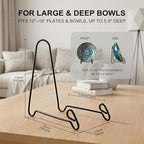 Artliving (4 Pack Black Display Stand Easel Iron Bowl Stands for Display Large Deep Bowls, Platters and Deep Dishes