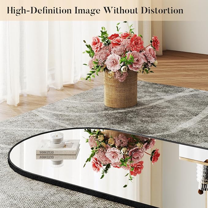 DUMOS Arched Wall-Mounted Full Length Mirror 27"x71" for Bedroom, Full Body Floor Mirror with Stand, Hanging or Leaning for Wall, Black