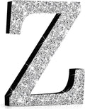 Qunclay 8'' Silver Crystal Diamond Bling Letters Crushed Diamond Decoration Wooden Glitter Letter with Screw and Hooks Rhinestone Gift for Wedding Y2k Mcbling Bedroom Wall Decor (Letter Z)