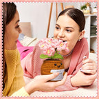 Wavwavw Sister Gifts Handmade Crochet Doll with Card Crochet Present for Sisters Sis Big Little Sister Birthday Wedding Home Decor(Pink Myosotis)