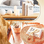 Thyle Linen Covered Fake Decorative Books with Wooden Beaded Tassel Faux Neutral Home Decor Coffee Table Books Decoration for Rustic Farmhouse Modern Living Room Bedroom Office Bookshelf Decor