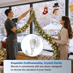 6 Pcs Suction Cup Wreath Hangers for Front Door, Removable Clear Wreath Hooks for Glass Door, Window, Tile Wall, Heavy Duty No-Damage Holiday Decor Hangers for Easter, Halloween, Christmas