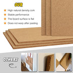 TUPARKA 6 Pack Cork Board 12"x12" - 1/4" Self-Adhesive Corkboards With 100 Push Pins, Bulletin Boards, Square Cork Tiles for Wall, Home, School, Office Decorative