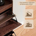 ChooChoo Shoe Storage Cabinet with 4 Flip Drawers, Deodorizing Shoe Organizer Storage for Entryway, Freestanding Hidden Slim Narrow Shoe Rack Cabinet, Walnut