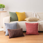 Aegero Pack of 2 Corduroy Decorative Throw Pillow Covers 12x20 InchSoft Boho Striped Pillow Covers Modern Farmhouse Home Decor for Sofa Living Room Couch Bed（Sage Green）