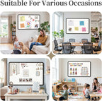 Bulletin Board, 48 x 36 inches Decorative Felt Board Foldable Photo Board Pin Boards, Cork Board Alternative for Walls, Office, Home, Classroom with Pushpins ＆ Small Storage Bag, Black