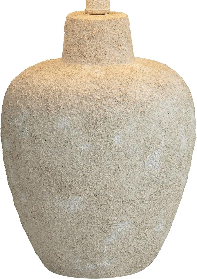 360 Lighting Romeo 23 1/2" High Jar Small Farmhouse Rustic Natural Cottage Coastal Accent Table Lamps Set of 2 Beige Distressed Earth Tone Finish Shade Living Room Bedroom Bedside Nightstand