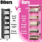 Simple Houseware 5 Shelf Hanging Closet Organizer, Pink