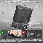 Upgraded Vacuum Bag for Travel, Professional IPX8 Waterproof Reusable Vacuum Compression Bags for Travel Suitcases, Durable Space Saver Bag(2 PACK TPU Black,With Pump)