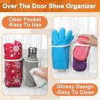 Over the Door Shoe Organizer with 40 Clear PVC Pockets – Waterproof Hanging Shoe Holder for Closet & Bathroom – Space-Saving Door Shoe Rack for Shoes, Toys, Toiletries & Snacks (White)