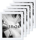 KTKDE Studio Gallery 18x24 Select Poster Frame Set of 5, White Wooden frame Display Posters, Posters & Art Prints for Artwork Wall Vertical or Horizontal Display best gift