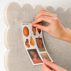 Lightomorrow Scalloped Bulletin Board, 35 x 17.5 Inches Felt Pin Board - Decorative Cork Alternative for Wall, Foldable Picture Self-Adhesive Vision Prayer Board with 20 Pushpins - Oatmeal