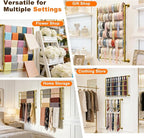 Wall Mounted Scarf Rack, Ties Silk Scarves Towels Storage Multifunctional Metal Rack, Space-Saving Wrapping Paper Organizer Ribbon Holder Wall Display Rack for Flower Shops
