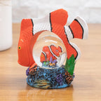 Elanze Designs Striped Clown Fish Ocean Magical Whimsical Tabletop Dresser Nightstand Figurine Miniature 45MM Sturdy Polyresin Glitter Water Snow Globe Decoration