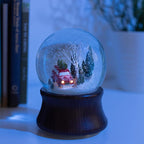 Ashfield & Harkness Red Truck Special Delivery Decorative Wind Up Music Box Gifts Snow Globe with LED Battery Operated Light