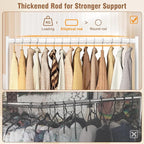 EAGMAK Heavy Duty Clothes Rack Load 420 LBS, 47.2" Long Rolling Garment Rack with Lockable Wheels, Standing Metal Clothing Hanger, Portable Wardrobe Sturdy Coat Organizer for Hanging Clothes (White)