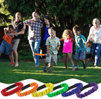 Augshy 3 Legged Race Bands, Assorted Colors Elastic Tie Rope Resistance Bands for Relay Race Game Carnival Field Day Backyard Game Party Supplies