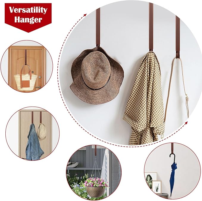 Wreath Door Hanger,Easter Decorations Wreath Hangers for Front Door, Adjustable Over the Door Hooks for Hanging Welcome Sign Length from 15 to 25 Inches,Metal Front Door Porch Apartment Decor
