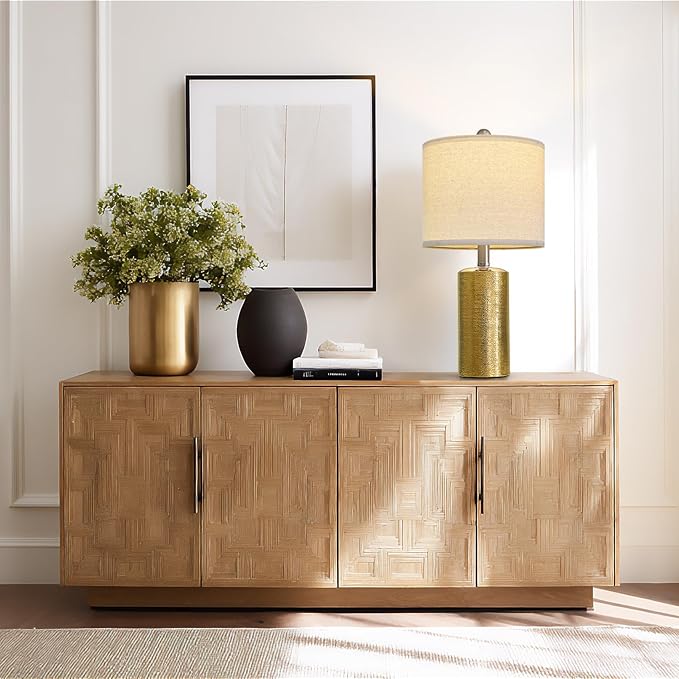 G-SAFAVA 20.5" Small Table Lamps for Living Room Lamp Single Ceramic Lamps for Bedroom Bedside Lamps Modern Boho Lamps for Night Stands Farmhouse Nightstand Lamp Side End Table Lamp, Gold