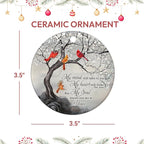 HYTURTLE My Mind Still Talks To You Cardinal Circle Ceramic Ornament - Memorial Christmas Ornament Gifts For Loss Of Loved One In Heaven - Memorial Hanging Home Decorations Ornaments - 3' Inch