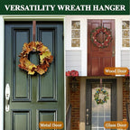 ZMCINER Wreath Hanger for Front Door, Adjustable Wreath Hanger from 15 to 25 Inches, 20 lbs Larger Door Upgrade Christmas Fall Wreaths Decorations Hook (Bronze)