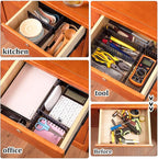 Vesici 80 Pcs Drawer Dividers Adjustable Plastic Organizer DIY Separators Storage Dividers for Socks, Underwear, Makeup, Tidy Kitchen, Bedroom, Dresser(Black)