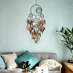 Dream Catchers,Large Dream Catcher for Bedroom Adult,Native American Boho Dreamcatcher Tree of Life Wall Decor with Turquoise Hanging Ornament Teen Dorm Room Decor Festival Gift (Brown)