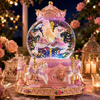 Magical Unicorn Snow Globe with “Somewhere Over the Rainbow” Music, Rotating Carousel Music Box, LED Lights & Glitter Snow, Perfect Birthday, Xmas, Valentine’s Gift, for Girls, Kids & Unicorn Lovers