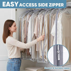 BALEINE 48'' Clear Garment Bags, 10.5'' Wide PEVA Suit Bag for Closet Clothes Dresses Suit Coats Storage (Clear, 9PK)