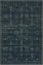 Lahome Washable Black Living Room Rug 6x9,Boho Dining Room Rugs for Under Table,Soft Stain Resistant Thin Carpets for Office Decor,Vintage Dark Carpet for Bedroom