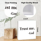 Farmhouse Decor, Christian God Home Decorations, Aesthetic Entry Way Table Shelf Wood Box Decor, Living Room Table Accessories, Boho Office Decorations For Work (03)