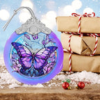 Butterfly Stained Glass Christmas Ornament - Tree Decoration Idea