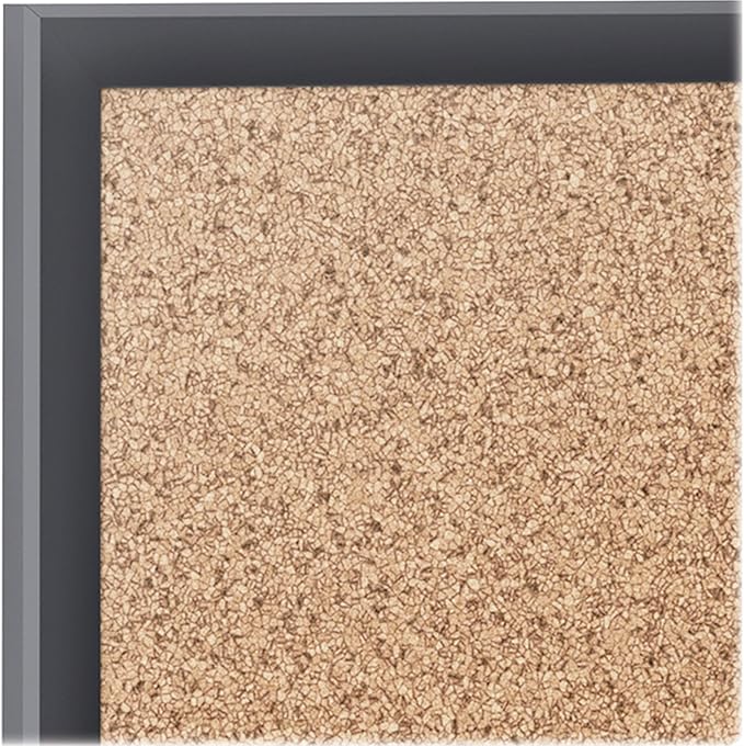 Quartet Cork Bulletin Board 72"W x 48"H Pin Board, Black Aluminum Frame (2307B)