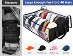 AOODA Wide Hat Storage for Baseball Caps, Large Capacity Hat Organizer for Closet Cap Holder Holds up to 40 Snapbacks, Black