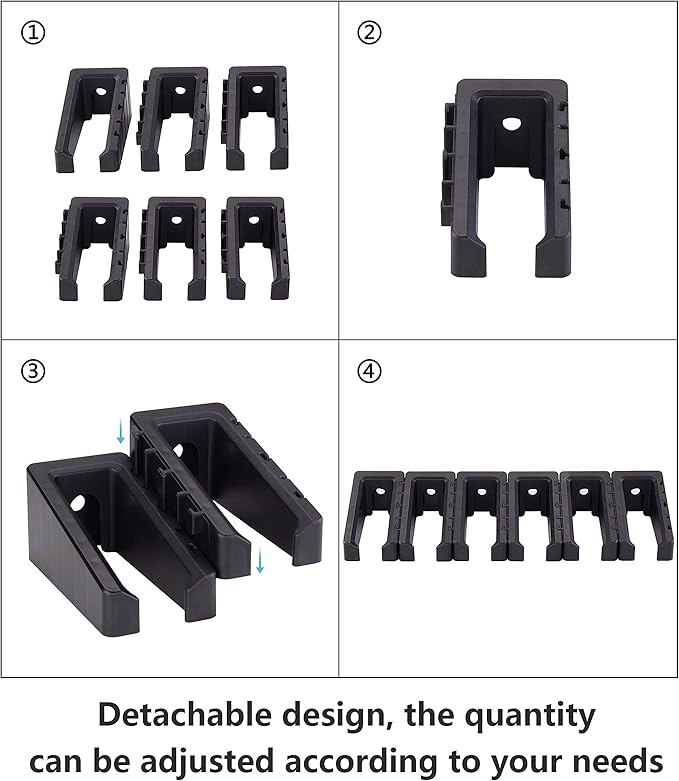 Adoreal Magnetic ABS 6 Standard AR Rack Wall Mount, AR Mag Holder for 5.56 .223 Magazines, Wall Magazine Display, Magnet AR Mag Storage Organizer