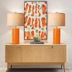 PARTPHONER 23" Modern Ceramic Table Lamp Set of 2, Table Lamps for Living Room, Rustic Farmhouse Bedside Lamps Nightstand lamp for Bedroom, Desk Lamp for End Table Home Decor Orange